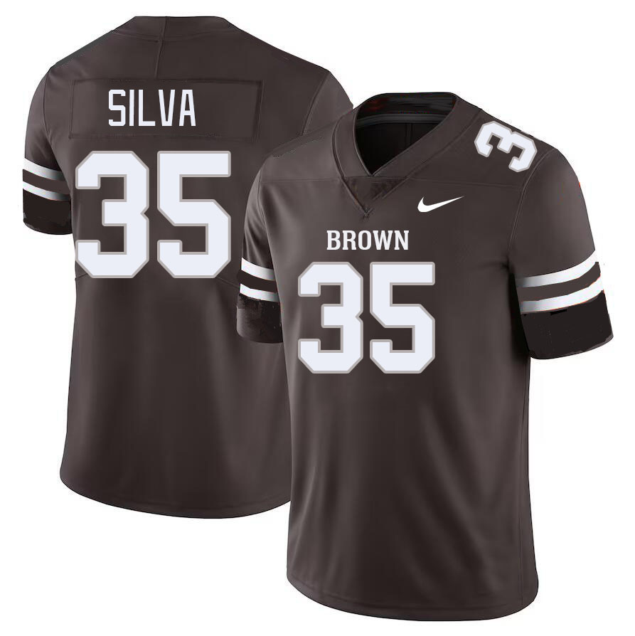 Men-Youth #35 Xavier Silva 2023 Brown Bears College Football Jerseys Stitched-Brown